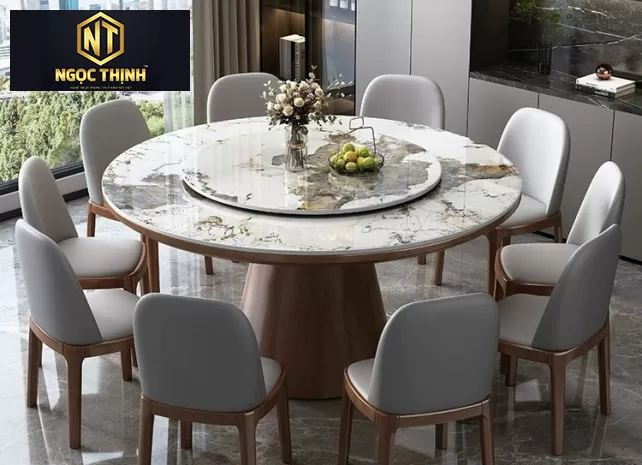 Bàn ăn gia đình hình tròn hiện đại Bàn ăn gia đình hình tròn hiện đại